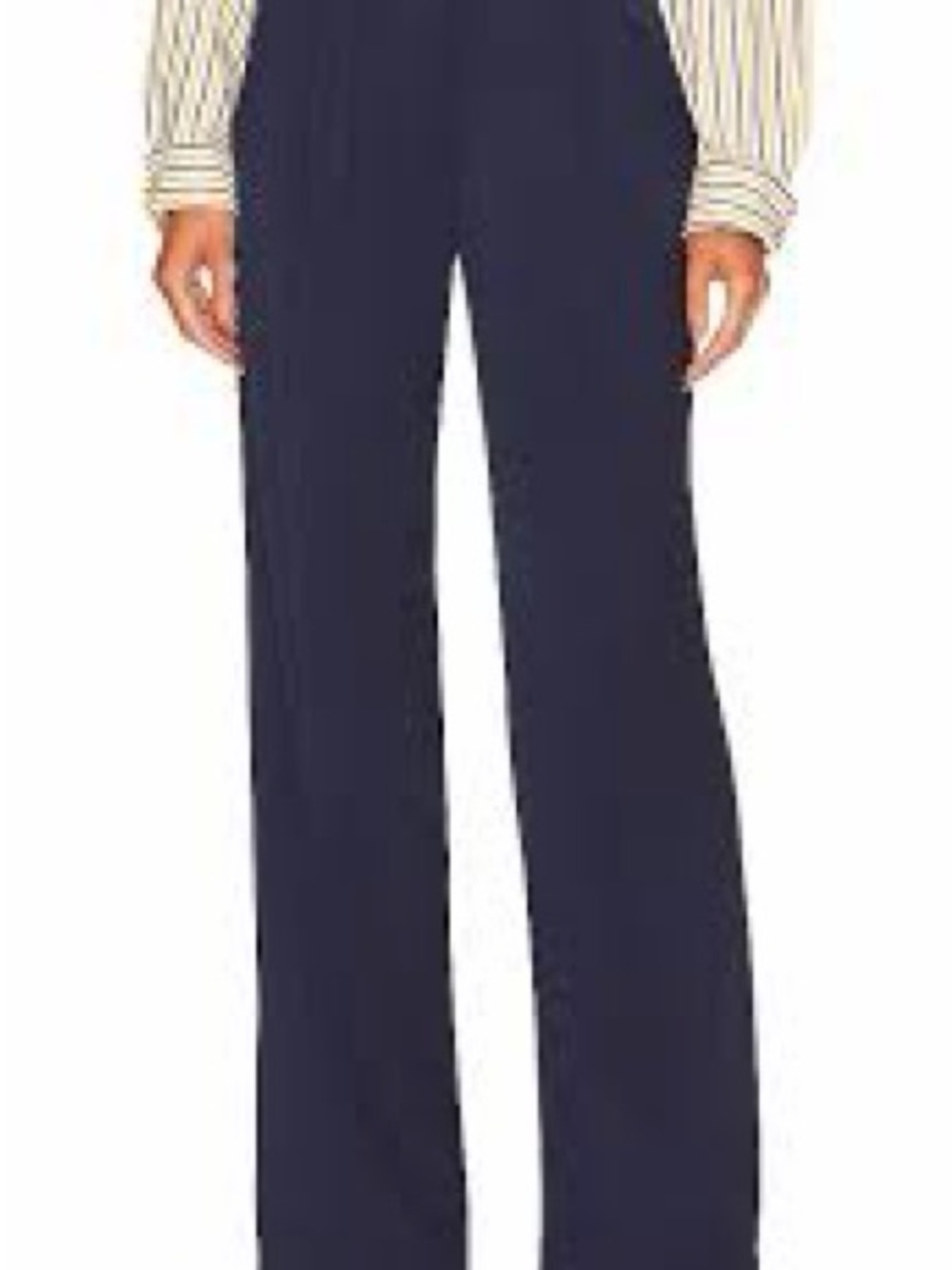 FAVORITE DAUGHTER The Favorite Pant in Pleated Satin Navy Sz 12